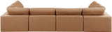 Comfy Cognac Vegan Leather Modular Sectional 188Cognac-Sec6D Meridian Furniture