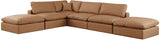 Comfy Cognac Vegan Leather Modular Sectional 188Cognac-Sec6E Meridian Furniture