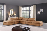 Comfy Cognac Vegan Leather Modular Sectional 188Cognac-Sec6E Meridian Furniture