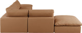 Comfy Cognac Vegan Leather Modular Sectional 188Cognac-Sec6E Meridian Furniture