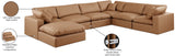 Comfy Cognac Vegan Leather Modular Sectional 188Cognac-Sec7A Meridian Furniture