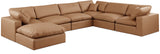 Comfy Cognac Vegan Leather Modular Sectional 188Cognac-Sec7A Meridian Furniture