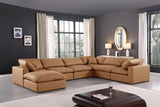 Comfy Cognac Vegan Leather Modular Sectional 188Cognac-Sec7A Meridian Furniture