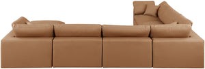 Comfy Cognac Vegan Leather Modular Sectional 188Cognac-Sec7A Meridian Furniture