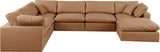 Comfy Cognac Vegan Leather Modular Sectional 188Cognac-Sec7A Meridian Furniture