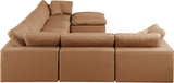 Comfy Cognac Vegan Leather Modular Sectional 188Cognac-Sec7A Meridian Furniture