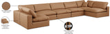 Comfy Cognac Vegan Leather Modular Sectional 188Cognac-Sec7B Meridian Furniture