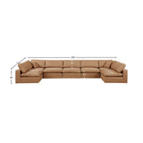 Comfy Cognac Vegan Leather Modular Sectional 188Cognac-Sec7B Meridian Furniture