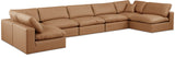 Comfy Cognac Vegan Leather Modular Sectional 188Cognac-Sec7B Meridian Furniture