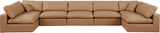 Comfy Cognac Vegan Leather Modular Sectional 188Cognac-Sec7B Meridian Furniture