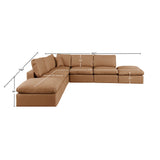 Comfy Cognac Vegan Leather Modular Sectional 188Cognac-Sec7C Meridian Furniture