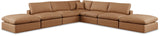 Comfy Cognac Vegan Leather Modular Sectional 188Cognac-Sec7C Meridian Furniture