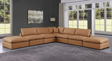 Comfy Cognac Vegan Leather Modular Sectional 188Cognac-Sec7C Meridian Furniture