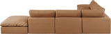 Comfy Cognac Vegan Leather Modular Sectional 188Cognac-Sec7C Meridian Furniture