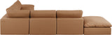 Comfy Cognac Vegan Leather Modular Sectional 188Cognac-Sec7C Meridian Furniture