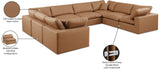 Comfy Cognac Vegan Leather Modular Sectional 188Cognac-Sec8A Meridian Furniture