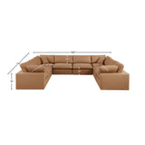 Comfy Cognac Vegan Leather Modular Sectional 188Cognac-Sec8A Meridian Furniture