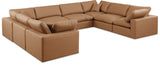 Comfy Cognac Vegan Leather Modular Sectional 188Cognac-Sec8A Meridian Furniture