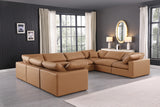 Comfy Cognac Vegan Leather Modular Sectional 188Cognac-Sec8A Meridian Furniture