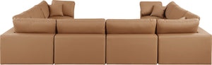 Comfy Cognac Vegan Leather Modular Sectional 188Cognac-Sec8A Meridian Furniture