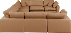 Comfy Cognac Vegan Leather Modular Sectional 188Cognac-Sec8A Meridian Furniture