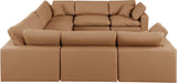 Comfy Cognac Vegan Leather Modular Sectional 188Cognac-Sec8A Meridian Furniture