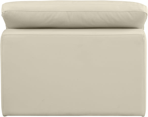 Comfy Cream Vegan Leather Modular Armless Chair 188Cream-Armless Meridian Furniture