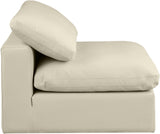 Comfy Cream Vegan Leather Modular Armless Chair 188Cream-Armless Meridian Furniture