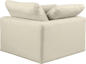 Comfy Cream Vegan Leather Modular Corner Chair 188Cream-Corner Meridian Furniture