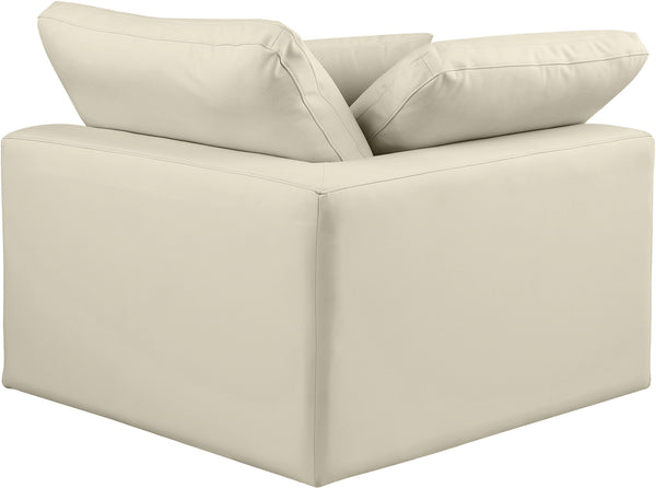 Comfy Cream Vegan Leather Modular Corner Chair 188Cream-Corner Meridian Furniture