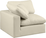 Comfy Cream Vegan Leather Modular Corner Chair 188Cream-Corner Meridian Furniture