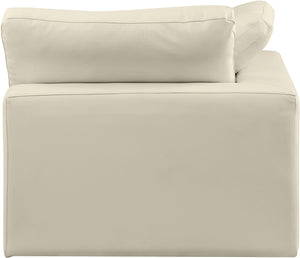 Comfy Cream Vegan Leather Modular Corner Chair 188Cream-Corner Meridian Furniture