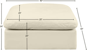 Comfy Cream Vegan Leather Modular Ottoman 188Cream-Ott Meridian Furniture