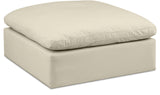 Comfy Cream Vegan Leather Modular Ottoman 188Cream-Ott Meridian Furniture