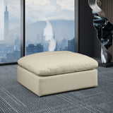 Comfy Cream Vegan Leather Modular Ottoman 188Cream-Ott Meridian Furniture