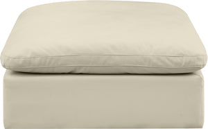Comfy Cream Vegan Leather Modular Ottoman 188Cream-Ott Meridian Furniture