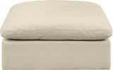 Comfy Cream Vegan Leather Modular Ottoman 188Cream-Ott Meridian Furniture