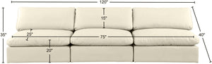 Comfy Cream Vegan Leather Modular Sofa 188Cream-S117 Meridian Furniture