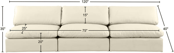 Comfy Cream Vegan Leather Modular Sofa 188Cream-S117 Meridian Furniture