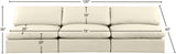 Comfy Cream Vegan Leather Modular Sofa 188Cream-S117 Meridian Furniture