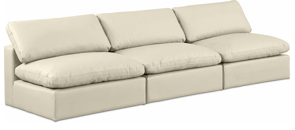 Comfy Cream Vegan Leather Modular Sofa 188Cream-S117 Meridian Furniture