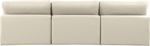 Comfy Cream Vegan Leather Modular Sofa 188Cream-S117 Meridian Furniture