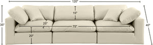 Comfy Cream Vegan Leather Modular Sofa 188Cream-S119 Meridian Furniture