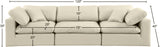 Comfy Cream Vegan Leather Modular Sofa 188Cream-S119 Meridian Furniture