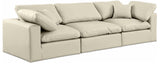 Comfy Cream Vegan Leather Modular Sofa 188Cream-S119 Meridian Furniture