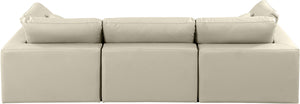 Comfy Cream Vegan Leather Modular Sofa 188Cream-S119 Meridian Furniture