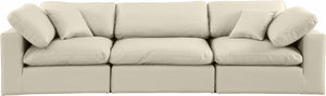 Comfy Cream Vegan Leather Modular Sofa 188Cream-S119 Meridian Furniture