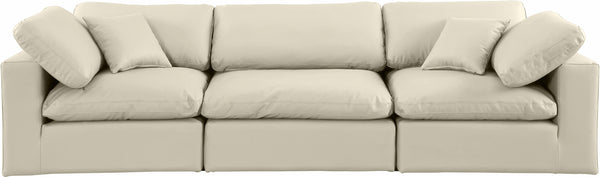 Comfy Cream Vegan Leather Modular Sofa 188Cream-S119 Meridian Furniture