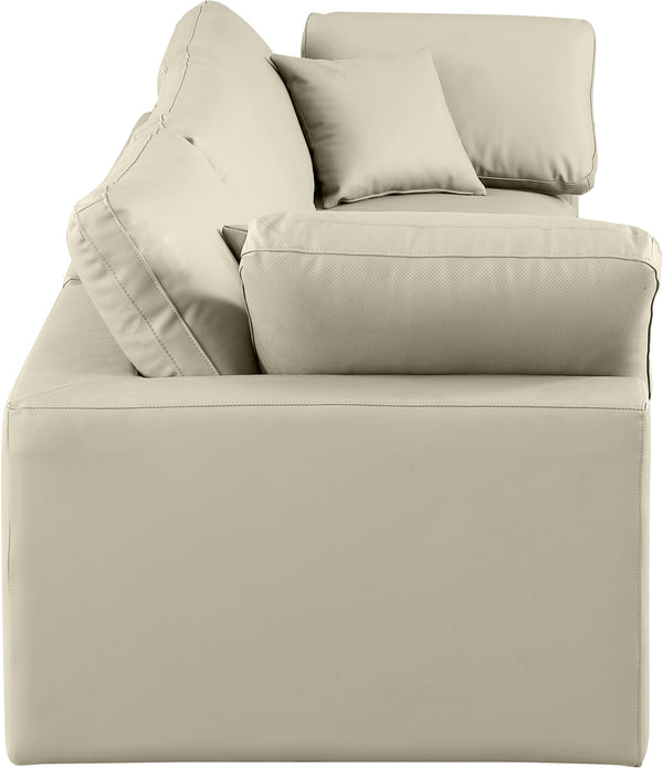 Comfy Cream Vegan Leather Modular Sofa 188Cream-S119 Meridian Furniture