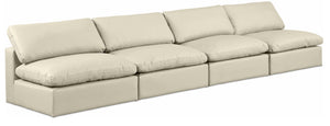 Comfy Cream Vegan Leather Modular Sofa 188Cream-S156 Meridian Furniture
